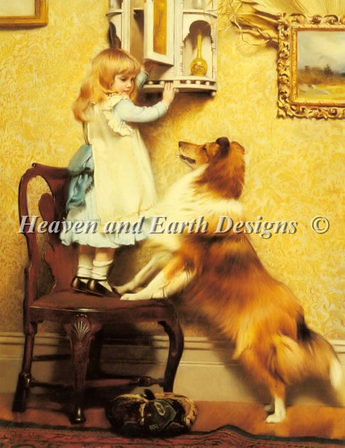 Little Girl And Her Sheltie - Click Image to Close